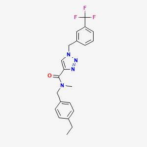 molecular formula C21H21F3N4O B4925607 N-(4-ethylbenzyl)-N-methyl-1-[3-(trifluoromethyl)benzyl]-1H-1,2,3-triazole-4-carboxamide 