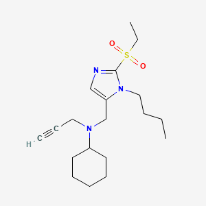 molecular formula C19H31N3O2S B4925609 N-{[1-butyl-2-(ethylsulfonyl)-1H-imidazol-5-yl]methyl}-N-2-propyn-1-ylcyclohexanamine 