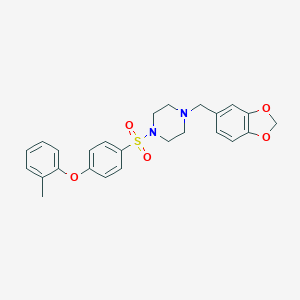 1-(Benzo[d][1,3]dioxol-5-ylmethyl)-4-((4-(o-tolyloxy)phenyl)sulfonyl)piperazine