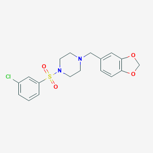1-(1,3-Benzodioxol-5-ylmethyl)-4-[(3-chlorophenyl)sulfonyl]piperazine