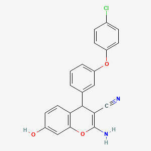 molecular formula C22H15ClN2O3 B4925664 2-amino-4-[3-(4-chlorophenoxy)phenyl]-7-hydroxy-4H-chromene-3-carbonitrile 