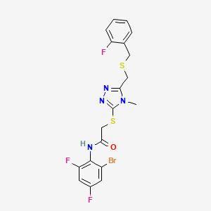 molecular formula C19H16BrF3N4OS2 B4925675 N-(2-bromo-4,6-difluorophenyl)-2-[(5-{[(2-fluorobenzyl)thio]methyl}-4-methyl-4H-1,2,4-triazol-3-yl)thio]acetamide 