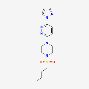 molecular formula C15H22N6O2S B4925708 3-[4-(butylsulfonyl)-1-piperazinyl]-6-(1H-pyrazol-1-yl)pyridazine 