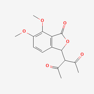 molecular formula C15H16O6 B4925728 3-(4,5-dimethoxy-3-oxo-1,3-dihydro-2-benzofuran-1-yl)-2,4-pentanedione 