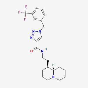 molecular formula C22H28F3N5O B4925731 N-{2-[(1S,9aR)-octahydro-2H-quinolizin-1-yl]ethyl}-1-[3-(trifluoromethyl)benzyl]-1H-1,2,3-triazole-4-carboxamide 