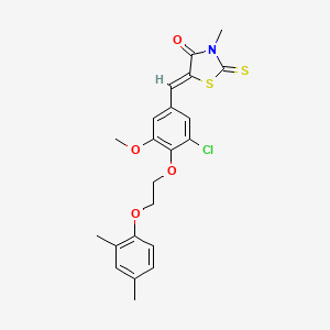 molecular formula C22H22ClNO4S2 B4925751 5-{3-chloro-4-[2-(2,4-dimethylphenoxy)ethoxy]-5-methoxybenzylidene}-3-methyl-2-thioxo-1,3-thiazolidin-4-one 