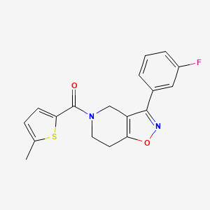 molecular formula C18H15FN2O2S B4925791 3-(3-fluorophenyl)-5-[(5-methyl-2-thienyl)carbonyl]-4,5,6,7-tetrahydroisoxazolo[4,5-c]pyridine 