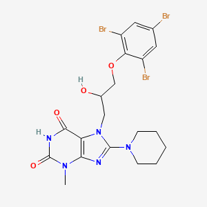 molecular formula C20H22Br3N5O4 B4925817 7-[2-hydroxy-3-(2,4,6-tribromophenoxy)propyl]-3-methyl-8-(1-piperidinyl)-3,7-dihydro-1H-purine-2,6-dione 