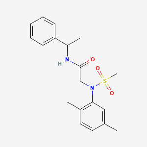 molecular formula C19H24N2O3S B4925820 N~2~-(2,5-dimethylphenyl)-N~2~-(methylsulfonyl)-N~1~-(1-phenylethyl)glycinamide 
