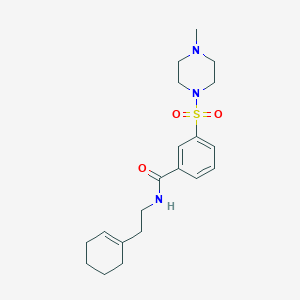 molecular formula C20H29N3O3S B4925828 N-[2-(1-cyclohexen-1-yl)ethyl]-3-[(4-methyl-1-piperazinyl)sulfonyl]benzamide 