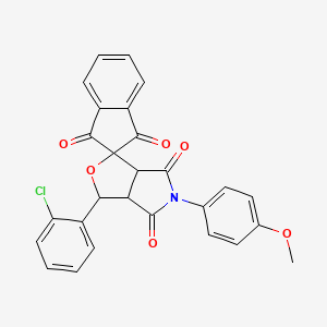 3-(2-chlorophenyl)-5-(4-methoxyphenyl)-3a,6a-dihydrospiro[furo[3,4-c]pyrrole-1,2'-indene]-1',3',4,6(3H,5H)-tetrone