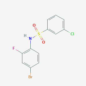 molecular formula C12H8BrClFNO2S B492584 N-(4-bromo-2-fluorophenyl)-3-chlorobenzenesulfonamide CAS No. 667912-51-8