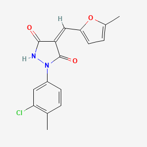molecular formula C16H13ClN2O3 B4925862 1-(3-chloro-4-methylphenyl)-4-[(5-methyl-2-furyl)methylene]-3,5-pyrazolidinedione 
