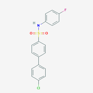molecular formula C18H13ClFNO2S B492587 4'-chloro-N-(4-fluorophenyl)[1,1'-biphenyl]-4-sulfonamide 
