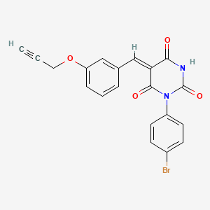molecular formula C20H13BrN2O4 B4925870 1-(4-bromophenyl)-5-[3-(2-propyn-1-yloxy)benzylidene]-2,4,6(1H,3H,5H)-pyrimidinetrione 