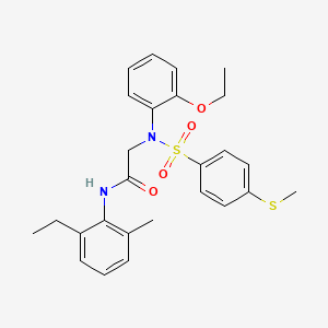 molecular formula C26H30N2O4S2 B4925874 N~2~-(2-ethoxyphenyl)-N~1~-(2-ethyl-6-methylphenyl)-N~2~-{[4-(methylthio)phenyl]sulfonyl}glycinamide 
