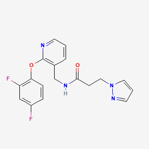 molecular formula C18H16F2N4O2 B4925882 N-{[2-(2,4-difluorophenoxy)-3-pyridinyl]methyl}-3-(1H-pyrazol-1-yl)propanamide 