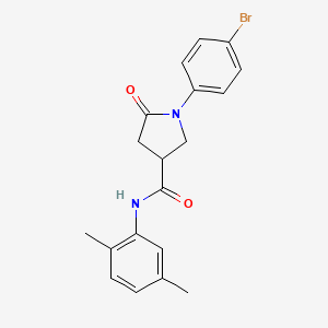 molecular formula C19H19BrN2O2 B4925888 1-(4-bromophenyl)-N-(2,5-dimethylphenyl)-5-oxo-3-pyrrolidinecarboxamide 