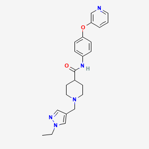 molecular formula C23H27N5O2 B4925896 1-[(1-ethyl-1H-pyrazol-4-yl)methyl]-N-[4-(3-pyridinyloxy)phenyl]-4-piperidinecarboxamide 