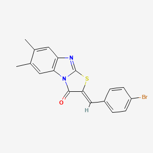 molecular formula C18H13BrN2OS B4925929 2-(4-bromobenzylidene)-6,7-dimethyl[1,3]thiazolo[3,2-a]benzimidazol-3(2H)-one 