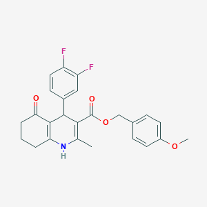 molecular formula C25H23F2NO4 B4925931 4-methoxybenzyl 4-(3,4-difluorophenyl)-2-methyl-5-oxo-1,4,5,6,7,8-hexahydro-3-quinolinecarboxylate 