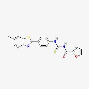 molecular formula C20H15N3O2S2 B4925941 N-({[4-(6-methyl-1,3-benzothiazol-2-yl)phenyl]amino}carbonothioyl)-2-furamide 