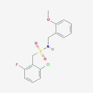 molecular formula C15H15ClFNO3S B4925963 1-(2-chloro-6-fluorophenyl)-N-(2-methoxybenzyl)methanesulfonamide 