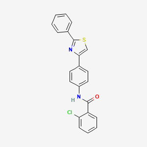 molecular formula C22H15ClN2OS B4925969 2-chloro-N-[4-(2-phenyl-1,3-thiazol-4-yl)phenyl]benzamide 