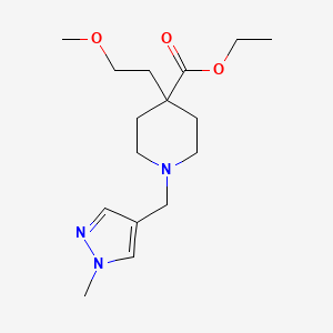 molecular formula C16H27N3O3 B4925973 ethyl 4-(2-methoxyethyl)-1-[(1-methyl-1H-pyrazol-4-yl)methyl]-4-piperidinecarboxylate 