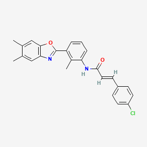 molecular formula C25H21ClN2O2 B4925987 3-(4-chlorophenyl)-N-[3-(5,6-dimethyl-1,3-benzoxazol-2-yl)-2-methylphenyl]acrylamide 