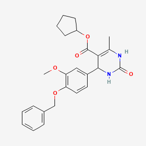 molecular formula C25H28N2O5 B4926000 cyclopentyl 4-[4-(benzyloxy)-3-methoxyphenyl]-6-methyl-2-oxo-1,2,3,4-tetrahydro-5-pyrimidinecarboxylate 