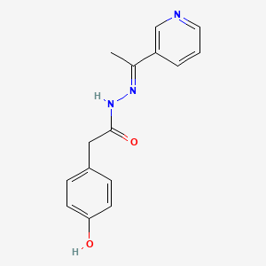 molecular formula C15H15N3O2 B4926022 2-(4-hydroxyphenyl)-N'-[1-(3-pyridinyl)ethylidene]acetohydrazide 