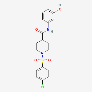 molecular formula C18H19ClN2O4S B4926040 1-[(4-chlorophenyl)sulfonyl]-N-(3-hydroxyphenyl)-4-piperidinecarboxamide 