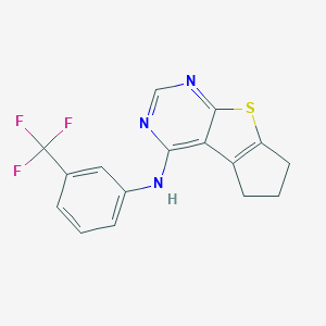 N-(3-(trifluoromethyl)phenyl)-6,7-dihydro-5H-cyclopenta[4,5]thieno[2,3-d]pyrimidin-4-amine