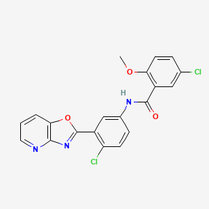 molecular formula C20H13Cl2N3O3 B4926070 5-chloro-N-(4-chloro-3-[1,3]oxazolo[4,5-b]pyridin-2-ylphenyl)-2-methoxybenzamide 