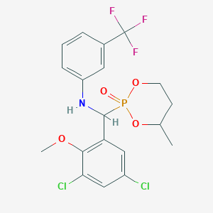 molecular formula C19H19Cl2F3NO4P B4926096 N-[(3,5-dichloro-2-methoxyphenyl)(4-methyl-2-oxido-1,3,2-dioxaphosphinan-2-yl)methyl]-3-(trifluoromethyl)aniline 