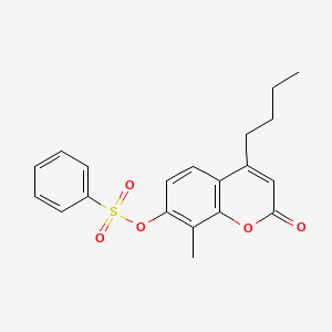 molecular formula C20H20O5S B4926114 4-butyl-8-methyl-2-oxo-2H-chromen-7-yl benzenesulfonate 
