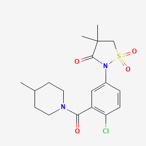 molecular formula C18H23ClN2O4S B4926122 2-{4-chloro-3-[(4-methyl-1-piperidinyl)carbonyl]phenyl}-4,4-dimethyl-3-isothiazolidinone 1,1-dioxide 
