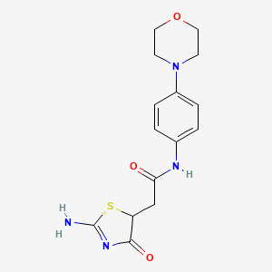 molecular formula C15H18N4O3S B4926142 2-(2-imino-4-oxo-1,3-thiazolidin-5-yl)-N-[4-(4-morpholinyl)phenyl]acetamide 