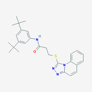 molecular formula C27H32N4OS B492618 N-(3,5-ditert-butylphenyl)-3-([1,2,4]triazolo[4,3-a]quinolin-1-ylsulfanyl)propanamide CAS No. 671199-30-7