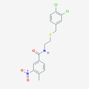 molecular formula C17H16Cl2N2O3S B4926186 N-{2-[(3,4-dichlorobenzyl)thio]ethyl}-4-methyl-3-nitrobenzamide 