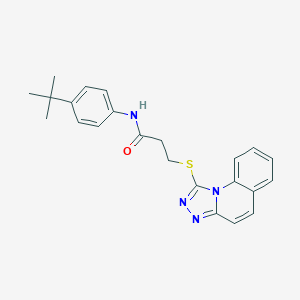 molecular formula C23H24N4OS B492619 N-(4-tert-butylphenyl)-3-([1,2,4]triazolo[4,3-a]quinolin-1-ylsulfanyl)propanamide CAS No. 671199-31-8