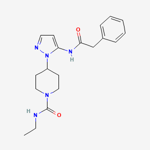 molecular formula C19H25N5O2 B4926191 N-ethyl-4-{5-[(phenylacetyl)amino]-1H-pyrazol-1-yl}-1-piperidinecarboxamide 