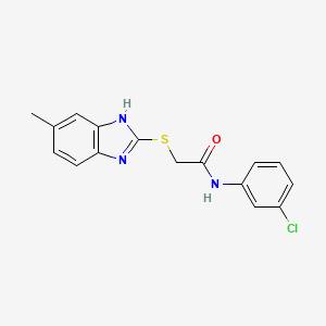 molecular formula C16H14ClN3OS B4926194 N-(3-chlorophenyl)-2-[(5-methyl-1H-benzimidazol-2-yl)thio]acetamide 
