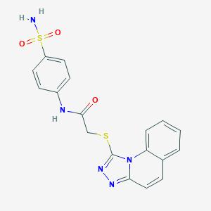 molecular formula C18H15N5O3S2 B492620 2-([1,2,4]triazolo[4,3-a]quinolin-1-ylthio)-N-(4-sulfamoylphenyl)acetamide CAS No. 671199-34-1