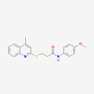 N-(4-methoxyphenyl)-3-[(4-methyl-2-quinolinyl)sulfanyl]propanamide