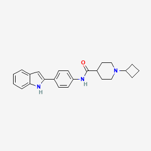 molecular formula C24H27N3O B4926250 1-cyclobutyl-N-[4-(1H-indol-2-yl)phenyl]-4-piperidinecarboxamide 