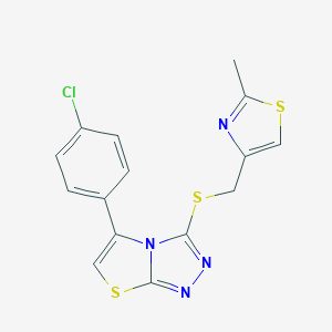 5-(4-Chlorophenyl)-3-{[(2-methyl-1,3-thiazol-4-yl)methyl]thio}[1,3]thiazolo[2,3-c][1,2,4]triazole