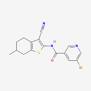molecular formula C16H14BrN3OS B4926262 5-bromo-N-(3-cyano-6-methyl-4,5,6,7-tetrahydro-1-benzothien-2-yl)nicotinamide 