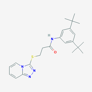 molecular formula C23H30N4OS B492627 N-(3,5-ditert-butylphenyl)-3-([1,2,4]triazolo[4,3-a]pyridin-3-ylsulfanyl)propanamide 